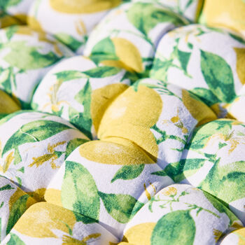 Lemon Print Padded Garden Bench Cushion, 4 of 6
