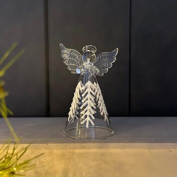 Glass Praying Angel Hanging Christmas Decoration, 2 of 2
