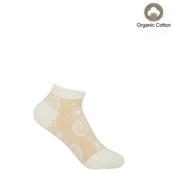 Peace Beige And Paisley Beige Women's Trainer Socks, 7 of 7