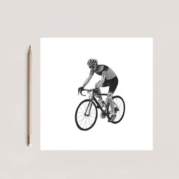 Cyclist Greeting Card And Envelope, 2 of 3
