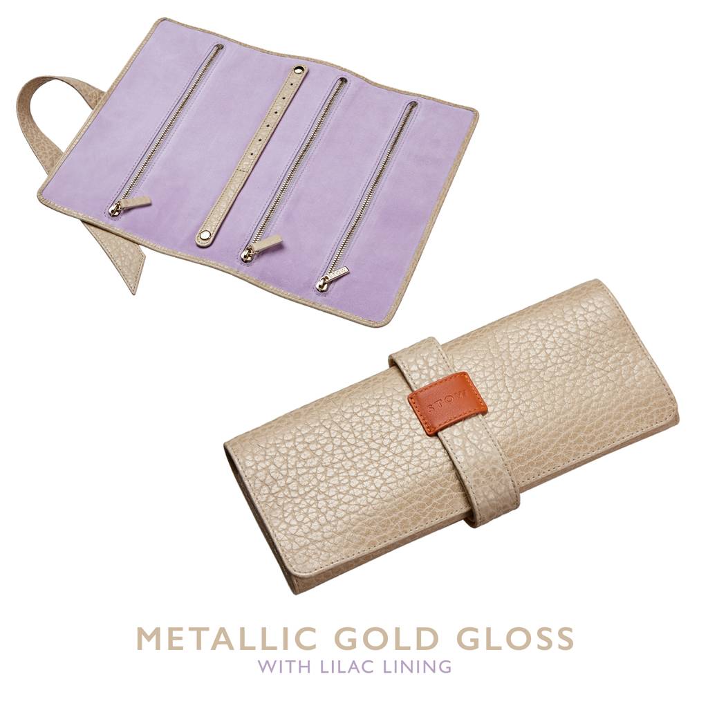 luxury soft leather personalised jewellery roll by stow