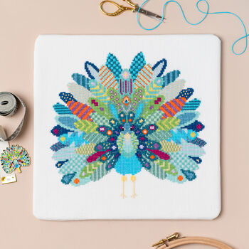 Mandala Peacock Cross Stitch Kit, 2 of 5