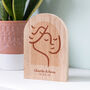 Personalised Abstract Couple Solid Oak Wooden Arch, thumbnail 1 of 2