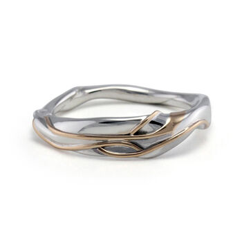 Flowing Sterling Silver And Gold Ring, 4 of 5