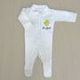 Personalised Baby Chick Embroidered Sleepsuit, thumbnail 2 of 2