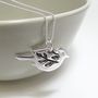 Silver Leaves Bird Necklace, thumbnail 1 of 4