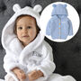 Personalised White Baby Gown With Blue Cardigan Set, thumbnail 1 of 12