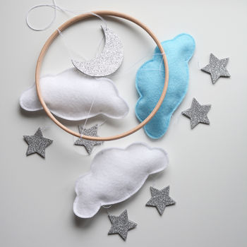 Personalised Cloud Star And Moon Baby Mobile, 7 of 9