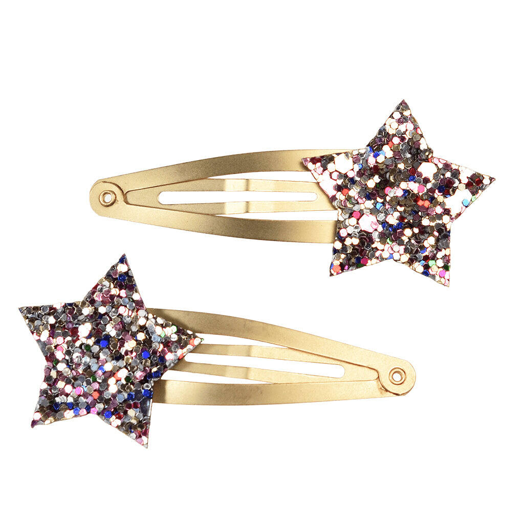 Sparkly Star Glitter Hair Clips X Two, 1 of 2