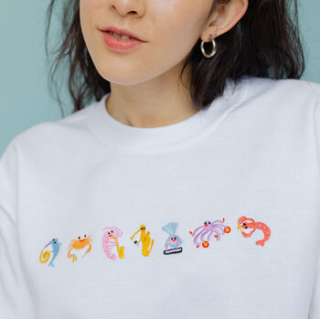 Seafood Medley Embroidered Sweatshirt, 6 of 9