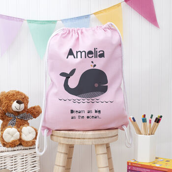 Personalised Children's Whale Pe Kit Bag, 8 of 12
