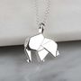 Personalised Solid Silver Origami Elephant Necklace, thumbnail 3 of 8