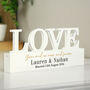 Personalised Black And Gold Text Love Block Sign Ornament, thumbnail 2 of 4