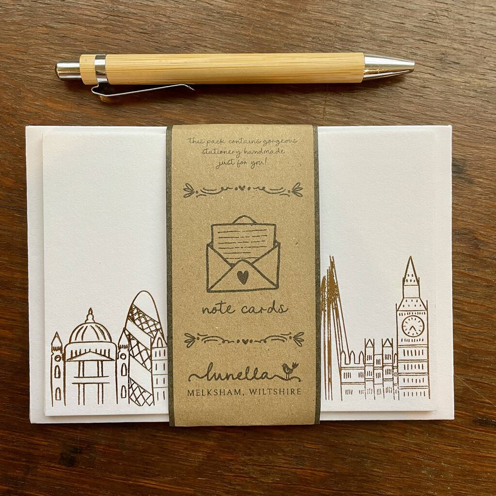 London Landmarks Pressed Luxury Note Cards By Lunella Stationery & Home