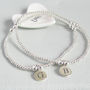 Sterling Silver Personalised Initial Beaded Bracelet, thumbnail 1 of 5