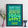 Personalised 60th Birthday 1964 Print With Message Gift, thumbnail 8 of 9