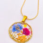 Necklace Handmade With Purple And Blue Flowers, thumbnail 3 of 10