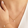 Rose, Silver Or Gold Single Pearl Satellite Necklace, thumbnail 4 of 10