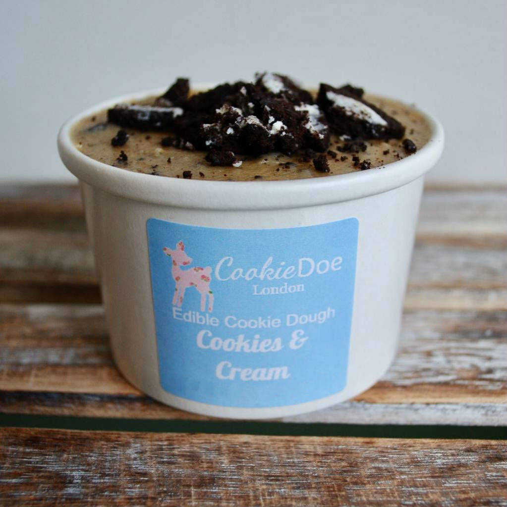 Four X Cookies And Cream Edible Cookie Dough By Cookie Doe London