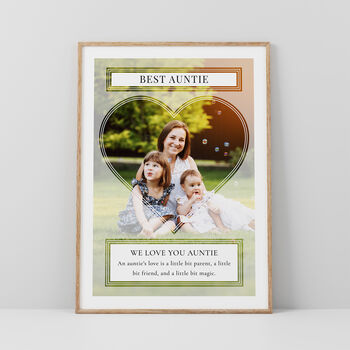 Best Auntie Personalised Photo Print Wall Art Gift For Aunty, 2 of 6