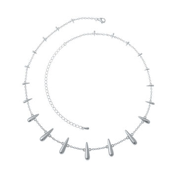 925 Sterling Silver Shard Station Necklace, 2 of 5