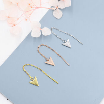 Sterling Silver Arrowhead Threader Earrings, 5 of 12