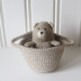Soft Bear Toy In Basket, thumbnail 1 of 3