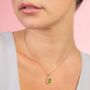 Peridot 18k Rose Gold Plated Pear Drop Necklace, thumbnail 2 of 5