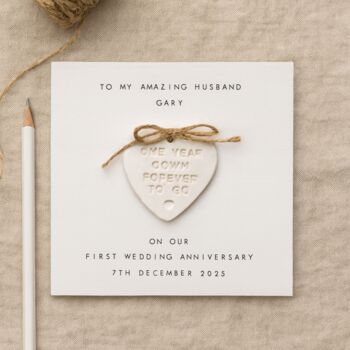 Personalised 1st Anniversary Card For Husband Or Wife, 2 of 3
