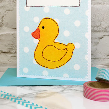 'Duck' Personalised Baby Shower Card, 2 of 4