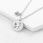 Personalised Birth Flower Matte Heart And Disc Necklace, thumbnail 4 of 12