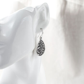Silver Plated Floral Dangle Earrings, 7 of 7