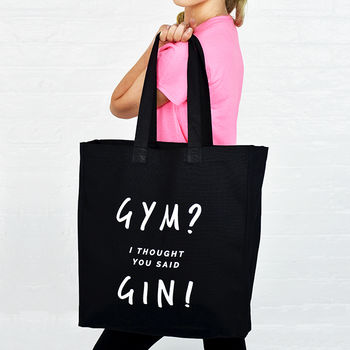'Gym? I Thought You Said Gin' Tote Gym Bag, 2 of 6