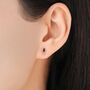Sterling Silver Art Deco Inspired Tiny Rhombus Black Cz Stud Earrings, thumbnail 4 of 12