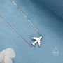 Sterling Silver Tiny Plane Pendant Necklace, thumbnail 5 of 12