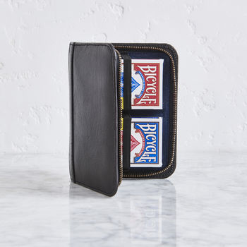 Personalised Leather Playing Card Holder With Cards, 3 of 7