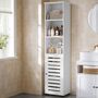 Tall Freestanding Bathroom Storage With Open Shelves, thumbnail 1 of 9