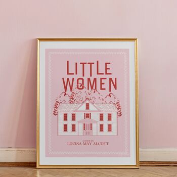 Little Women Art Print | Pink Book Lover Gift, 4 of 11