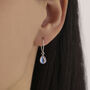 Mermaid Crystal Drop Hook Earrings In Sterling Silver, thumbnail 1 of 11