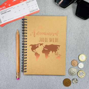 Personalised World Map Travel Journal, 2 of 3