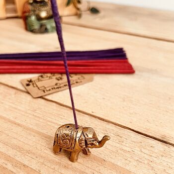 Mini Handmade Brass Elephant Incense Stick Holder, 4 of 4