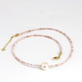 Mini Gemstone Bead Necklace With Focal Pearl, 10 of 12
