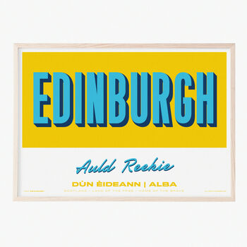 Personalised Edinburgh Retro Favourite City Print, 3 of 7