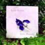 Iris Violet Blue Flower Brooch, thumbnail 3 of 5