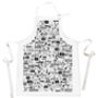 Wales Illustrated Black And White Cotton Apron, thumbnail 7 of 9