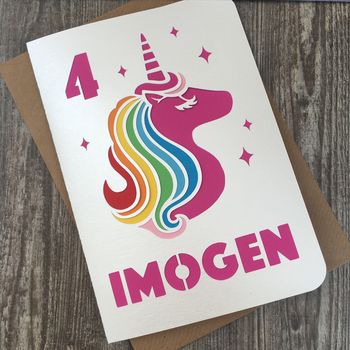 Rainbow Unicorn Papercut Card, 3 of 6
