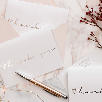 Gold Foil Engagement Or Wedding Thank You Card, 11 of 11