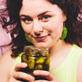Mini Green Pickle Glitter Earrings, thumbnail 3 of 3