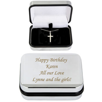 Personalised Box With Silver Cross Necklace, 3 of 7