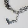 Flower And Pearl Chunky Silver Charm Bracelet, thumbnail 2 of 3
